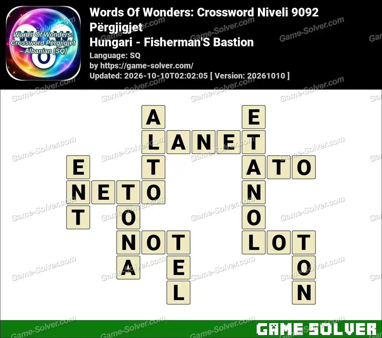 Words Of Wonders: Crossword Niveli 9092 Përgjigjet – Hungari – Fisherman’S Bastion
